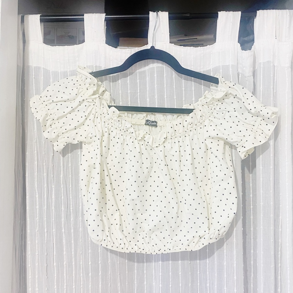 Landers Brand Polka Dot Crop Top